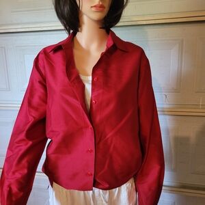 Women's Red Button-Up Shirt